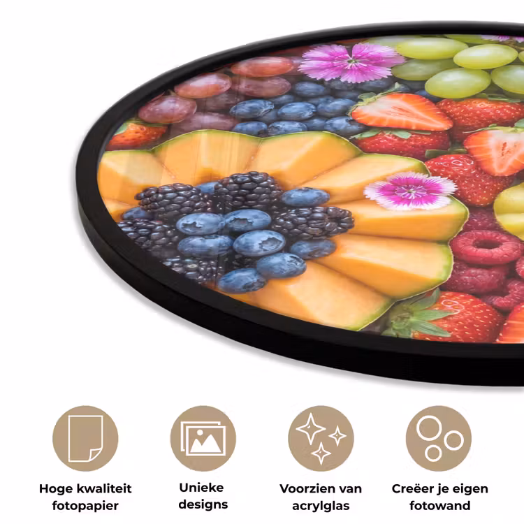 Fruit - Vers - Variatie - Eten - Kleurrijk Fotolijst rond zonder passe partout klein -closeup_NL