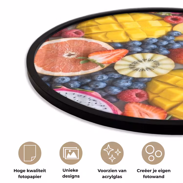 Fruit - Versneden - Kleurrijk - Eten - Gezond Fotolijst rond zonder passe partout klein -closeup_NL