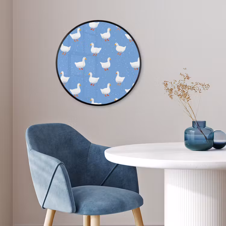 Ganzen - Elegant - Blauw Fotolijst rond zonder passe partout klein 856 -sfeer2