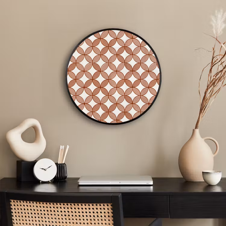 Geometrisch - Cirkels - Modern - Terracotta Fotolijst rond zonder passe partout klein 856 -sfeer1