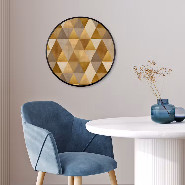 Geometrisch - Driehoek - Goud Fotolijst rond zonder passe partout klein 856 -sfeer2