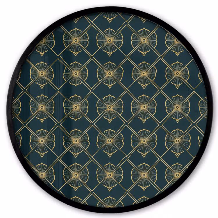Geometrisch - Elegant - Groen Fotolijst rond zonder passe partout klein 856 -3d