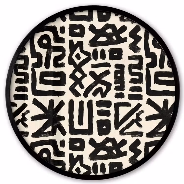 Geometrisch - Figuren - Zwart Fotolijst rond zonder passe partout klein 856 -3d