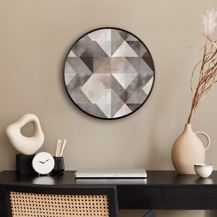 Geometrisch - Motief - Aardetinten Fotolijst rond zonder passe partout klein 856 -sfeer1