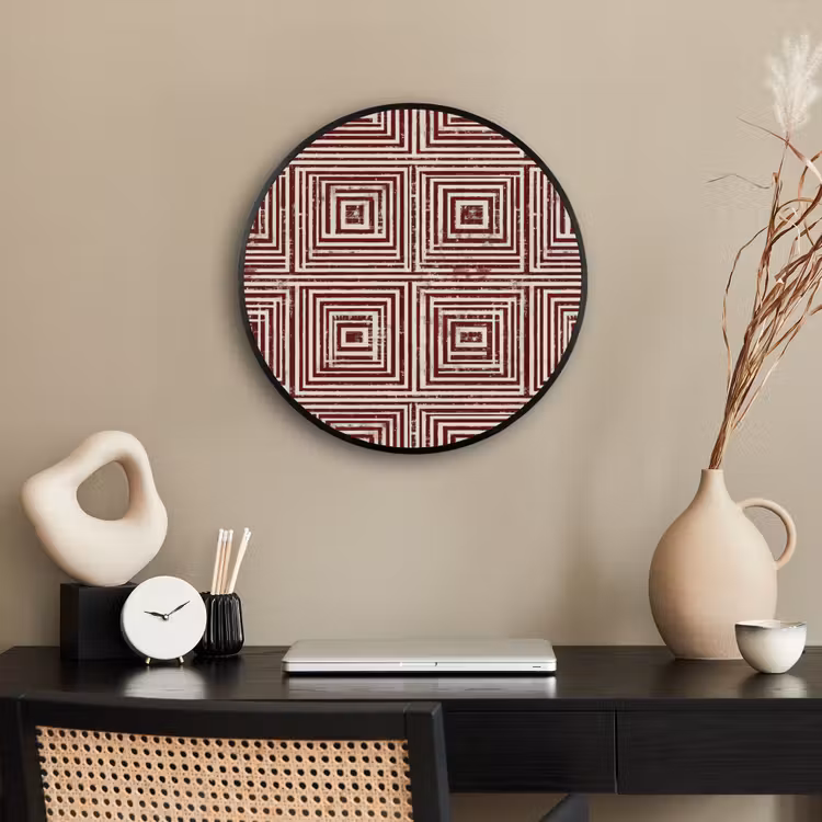 Geometrisch - Patroon - Rood Fotolijst rond zonder passe partout klein 856 -sfeer1