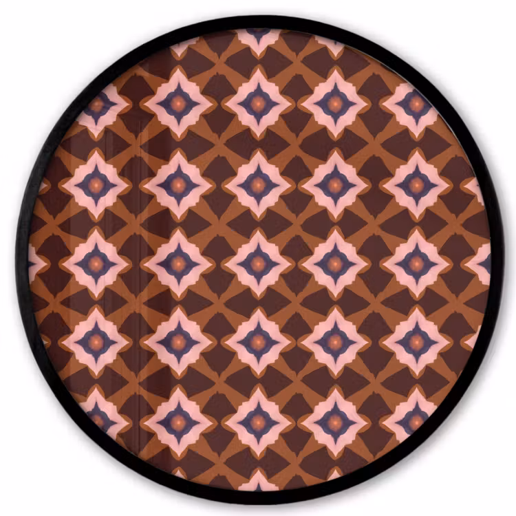 Geometrisch - Sierlijk - Bruin Fotolijst rond zonder passe partout klein 856 -3d