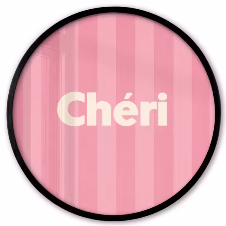 Gestreept - Roze - Chéri Fotolijst rond zonder passe partout klein -3d