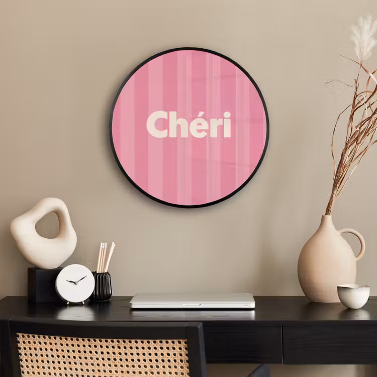 Gestreept - Roze - Chéri Fotolijst rond zonder passe partout klein -sfeer1
