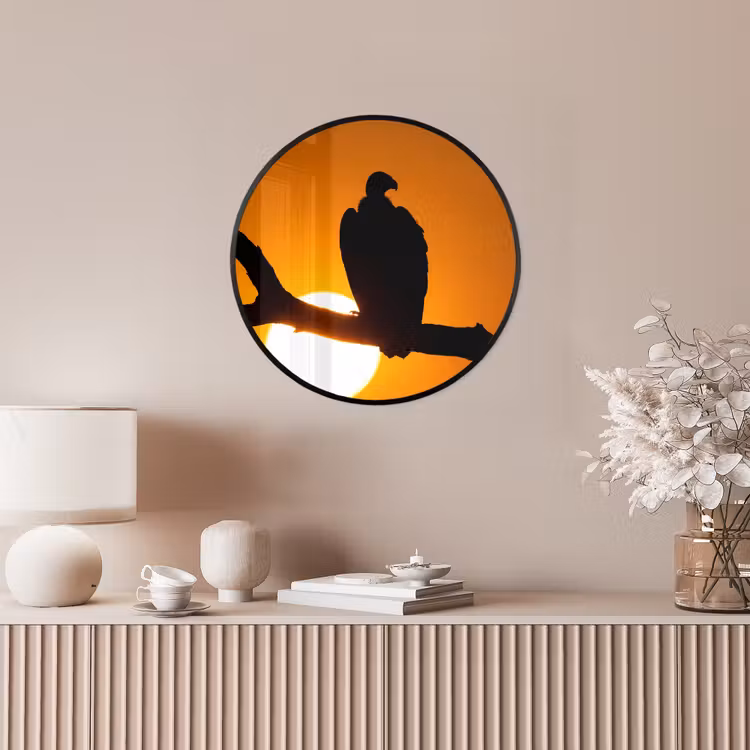 Gier - Tak - Zon - Oranje Fotolijst rond zonder passe partout klein -sfeer3