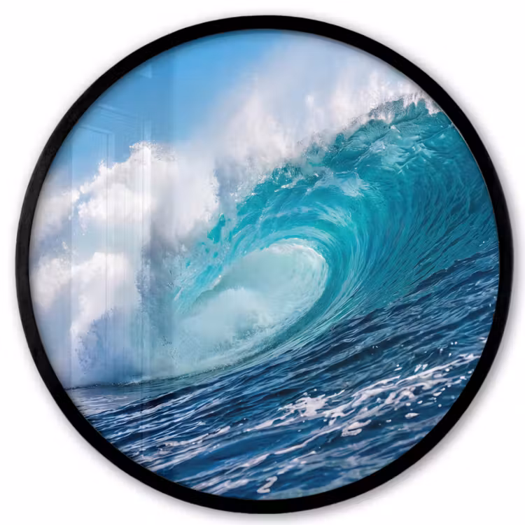 Golf - Oceaan - Water - Dynamisch - Blauw Fotolijst rond zonder passe partout klein -3d