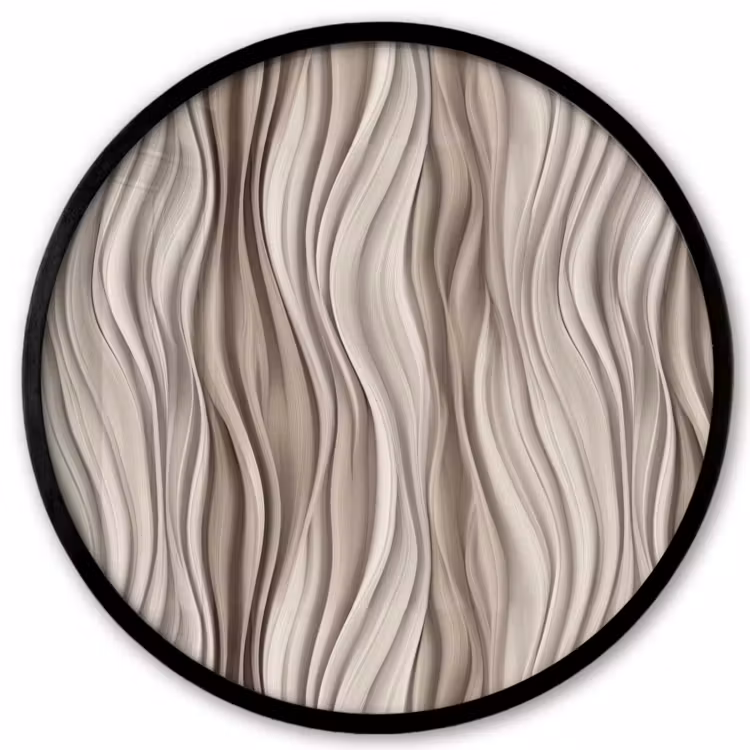 Golven - 3D - Crème Fotolijst rond zonder passe partout klein 856 -3d