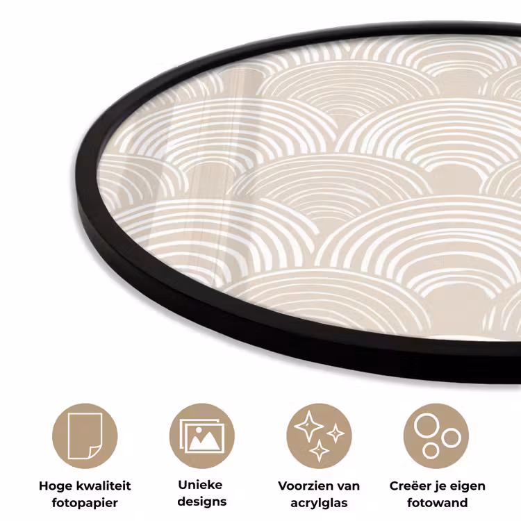 Golven - Structuur - Beige Fotolijst rond zonder passe partout klein 856 -closeup_NL
