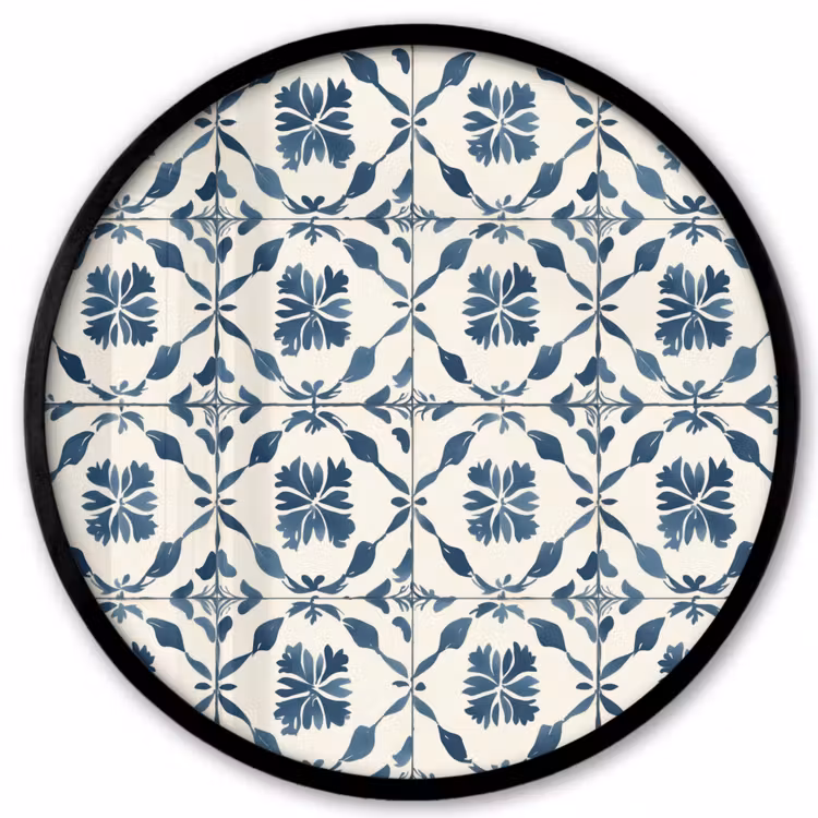 Grafisch - Tegel - Blauw Fotolijst rond zonder passe partout klein 856 -3d