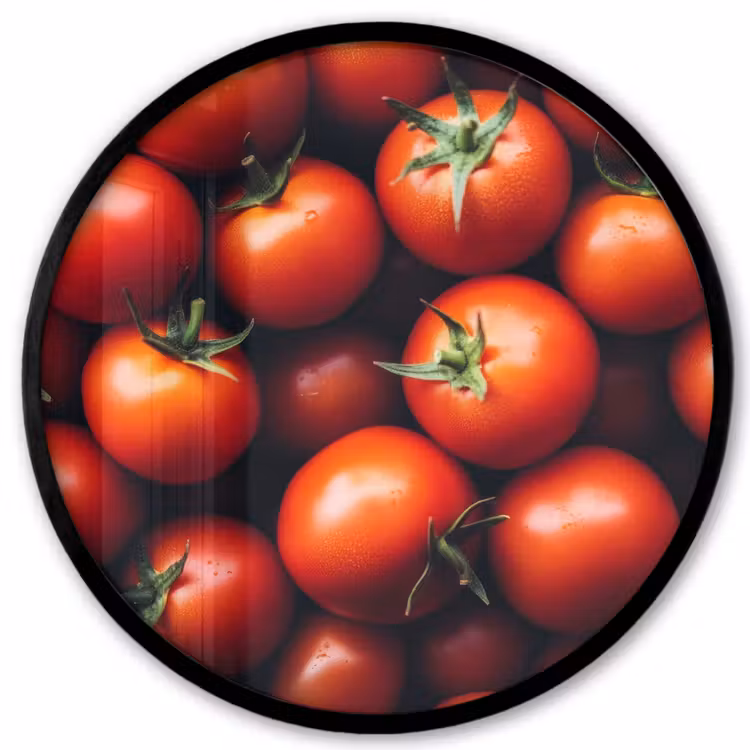 Groente - Rood - Tomaten Fotolijst rond zonder passe partout klein -3d