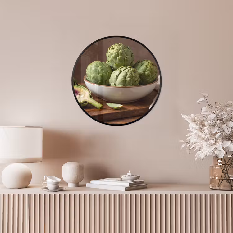 Ronde fotolijst - Groenten - Artisjok - Keuken - Groenten - Artisjok - Keuken Fotolijst rond zonder passe partout klein