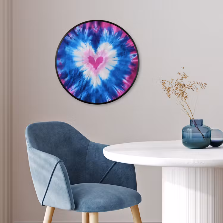 Hartvormig - Tie dye - Paars Fotolijst rond zonder passe partout klein -sfeer2