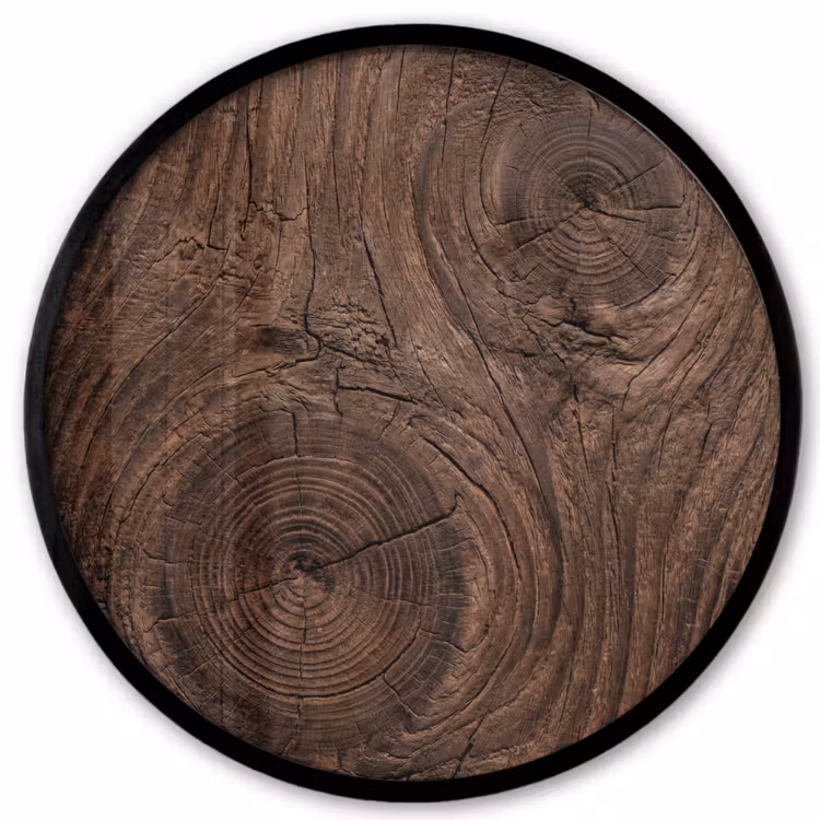 Houtnerf - Textuur - Patroon - Bruin - Rustiek Fotolijst rond zonder passe partout klein -3d