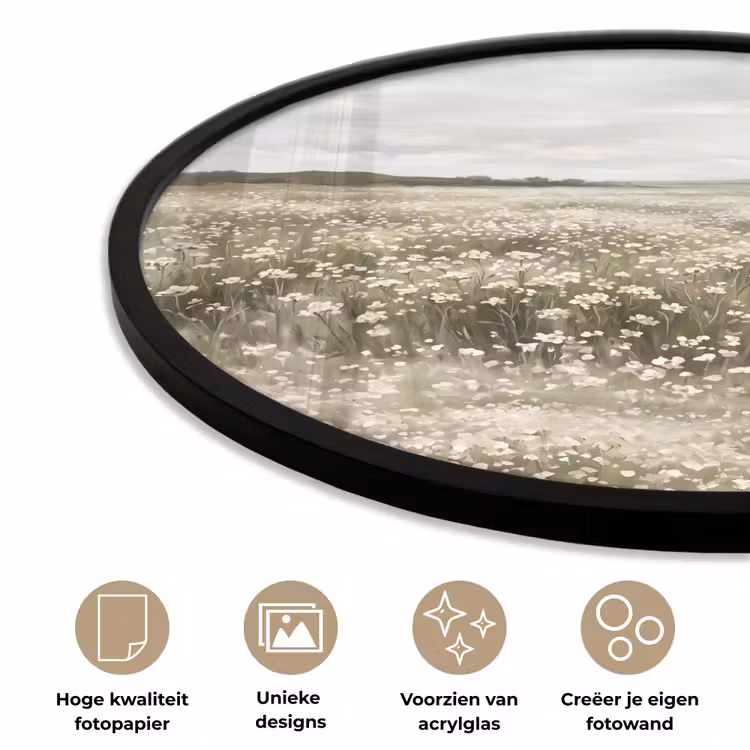 Illustratie - Landschap - Wit Fotolijst rond zonder passe partout klein -closeup_NL