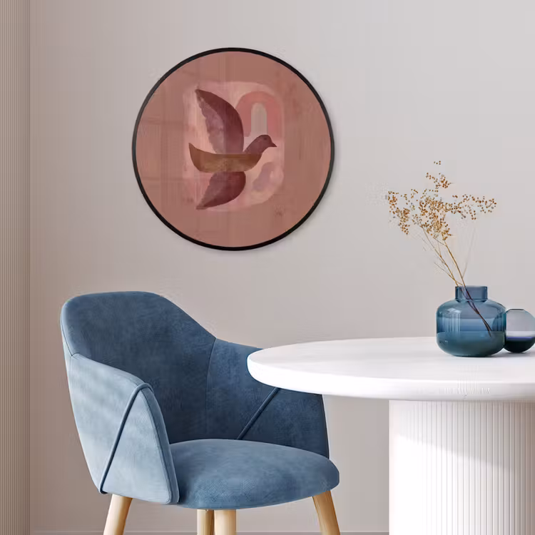 Illustratie - Vogels - Abstract - Roze Fotolijst rond zonder passe partout klein -sfeer2