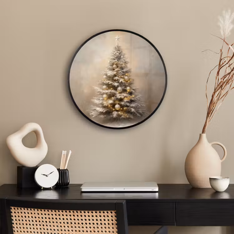 Kerst - kerstboom - Sneeuw - Art Fotolijst rond zonder passe partout klein -sfeer1