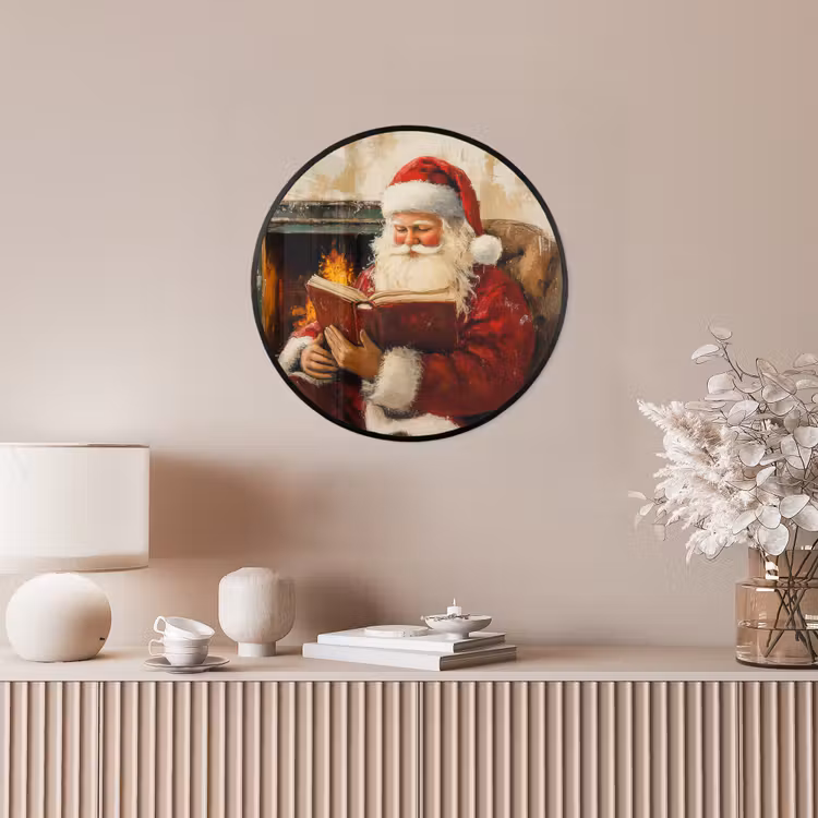 Kerst - Kerstman - Winter - Open Haard Fotolijst rond zonder passe partout klein -sfeer3
