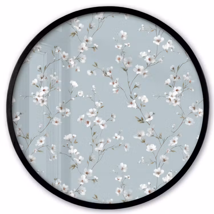 Klassiek - Bloemen - Blauw Fotolijst rond zonder passe partout klein 856 -3d