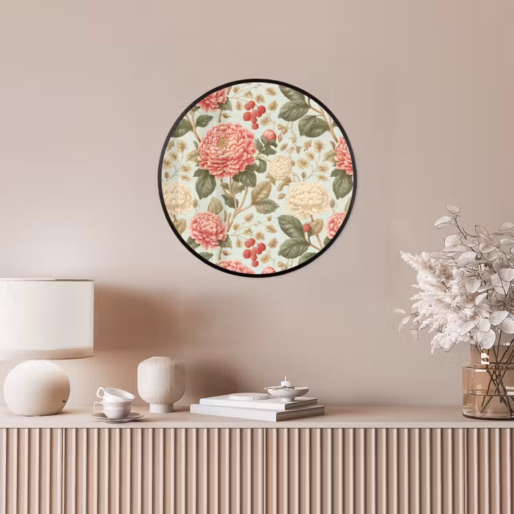 Klassiek - Botanisch - Veelkleurig Fotolijst rond zonder passe partout klein 856 -sfeer3