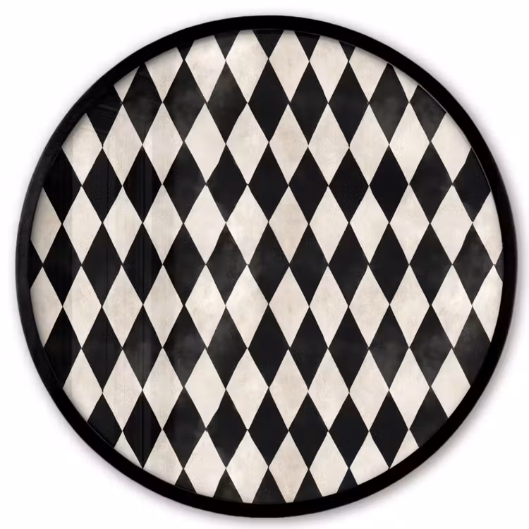 Klassiek - Patroon - Zwart Fotolijst rond zonder passe partout klein 856 -3d