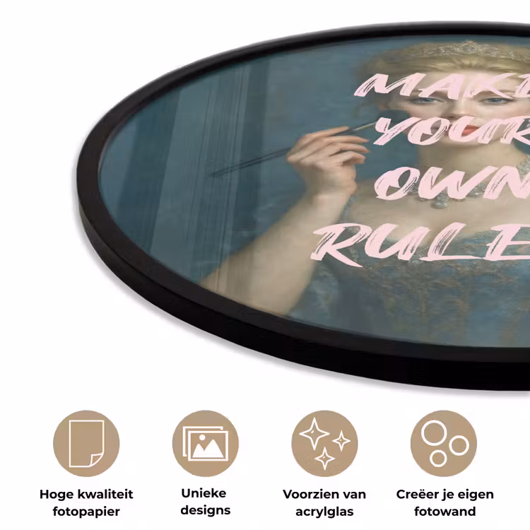 Klassiek - Sierlijk - Roze Fotolijst rond zonder passe partout klein -closeup_NL