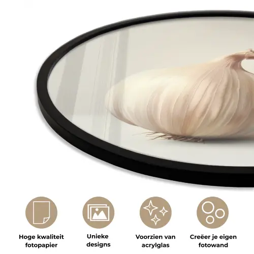 Knoflook - Natuurlijk - Beige Fotolijst rond zonder passe partout klein -closeup_NL