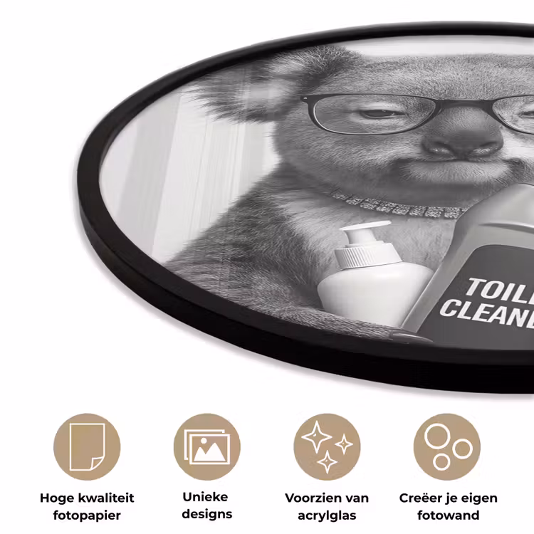 Koala - Bril - Toilet Fotolijst rond zonder passe partout klein -closeup_NL