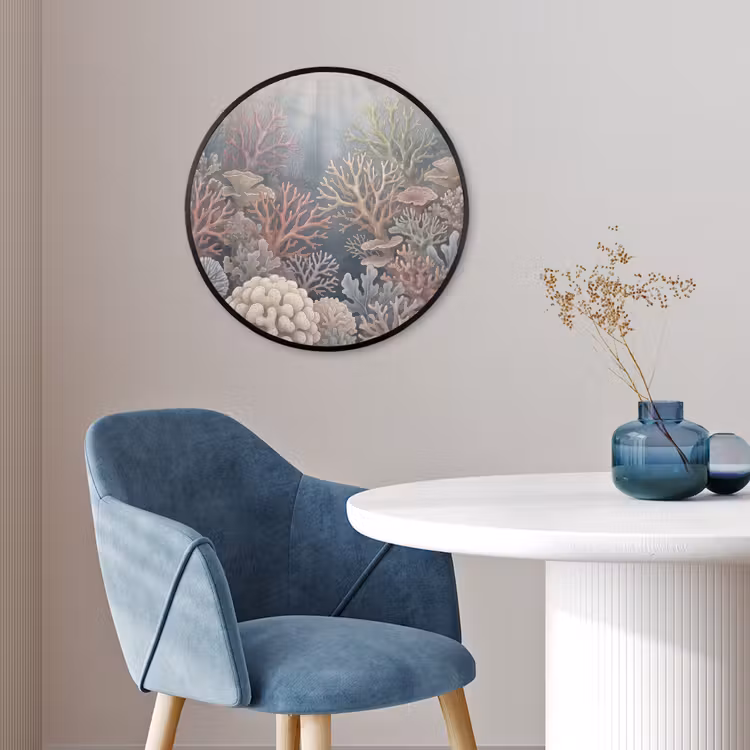 Koraal - Zeeleven - Onderwater - Illustratie - Natuur Fotolijst rond zonder passe partout klein -sfeer2