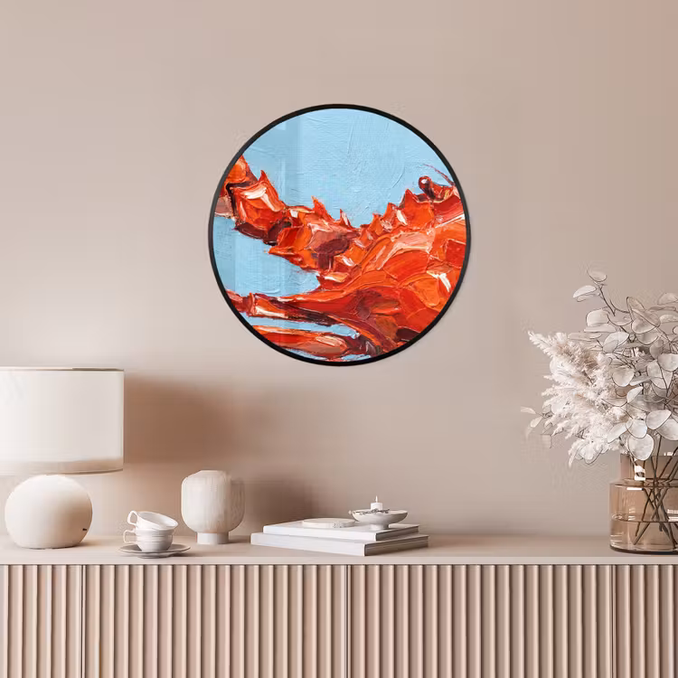 Krab - Zee - Dieren - Abstract - Rood Fotolijst rond zonder passe partout klein -sfeer3