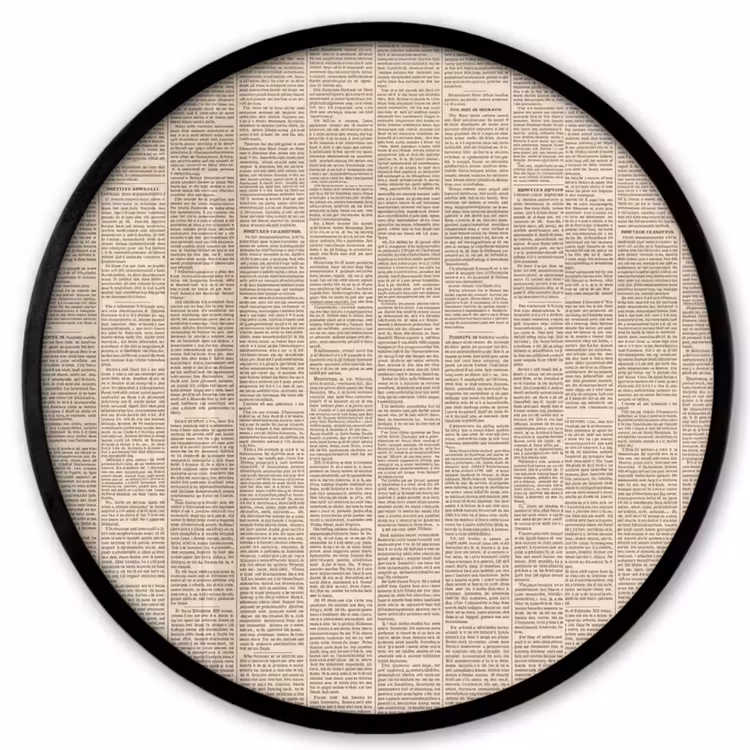 Krant - Nieuws - Historisch - Vintage - Beige Fotolijst rond zonder passe partout klein -3d