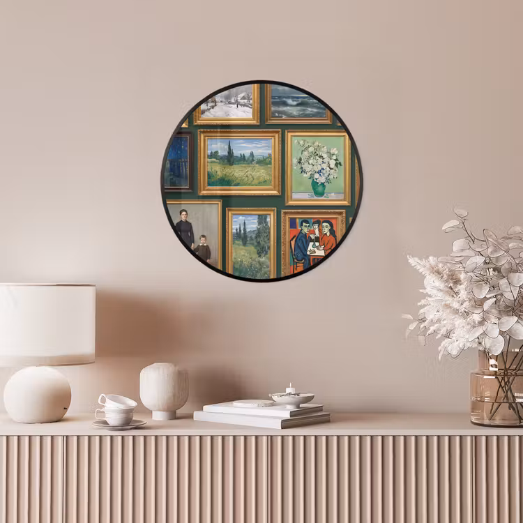 Kunst - Schilderijen - Collectie - Klassiek - Groen Fotolijst rond zonder passe partout klein -sfeer3