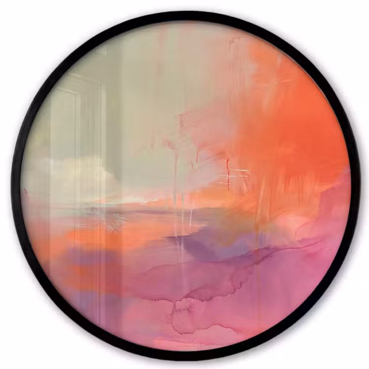 Kunst - Vloeiend - Overgangen - Oranje Fotolijst rond zonder passe partout klein -3d