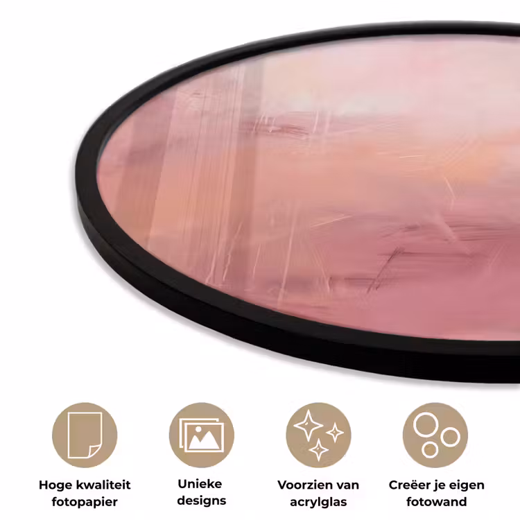 Kunst - Vloeiend - Pastel - Abstract Fotolijst rond zonder passe partout klein -closeup_NL