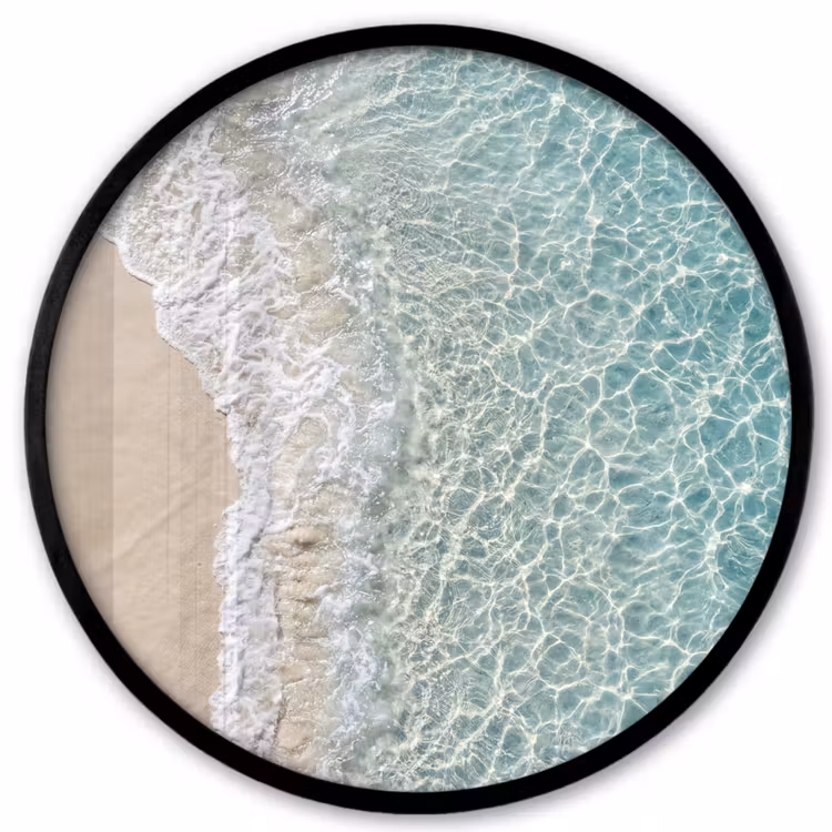 Kust - Zand - Blauw Fotolijst rond zonder passe partout klein -3d
