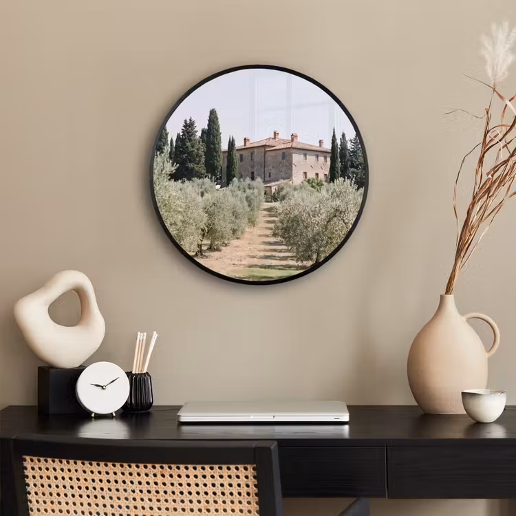 Ronde fotolijst - Landhuis - olijfboom - gaard - Landhuis - olijfboom - gaard Fotolijst rond zonder passe partout klein