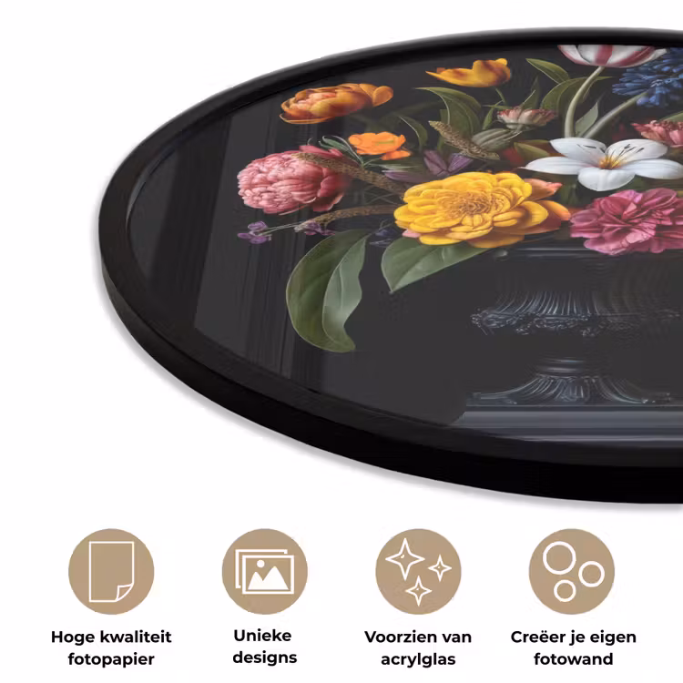 Lente - Bloemen - Klassiek - Vaas Fotolijst rond zonder passe partout klein -closeup_NL