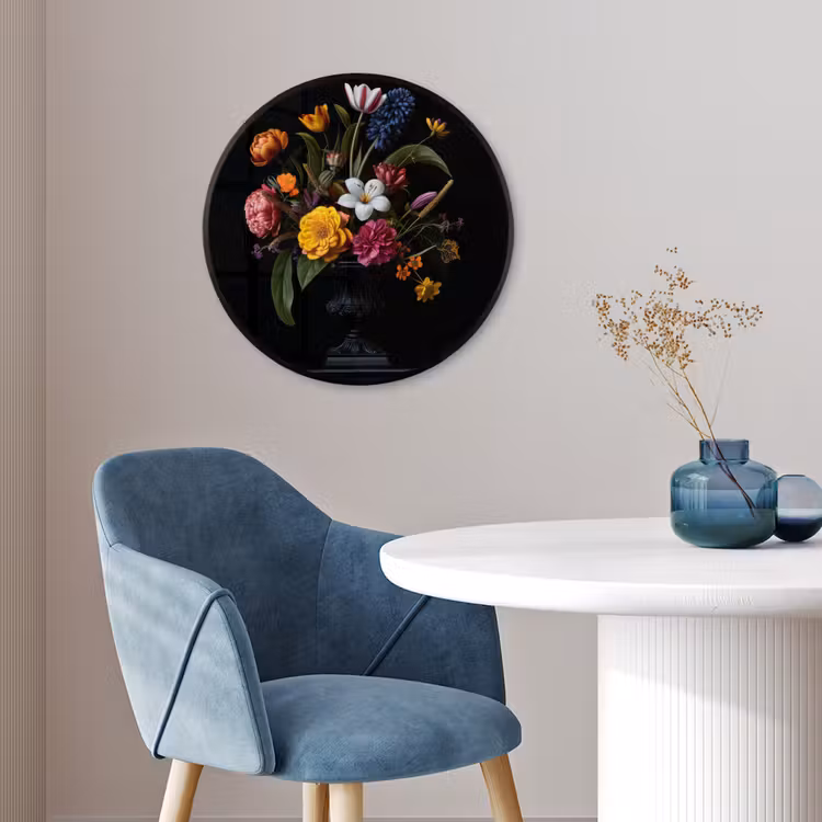 Lente - Bloemen - Klassiek - Vaas Fotolijst rond zonder passe partout klein -sfeer2