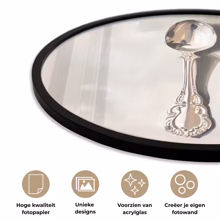 Lepel - Verf - Zilver Fotolijst rond zonder passe partout klein -closeup_NL