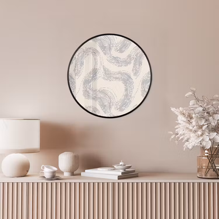 Lijnen - Patroon - Beige - Minimalistisch Fotolijst rond zonder passe partout klein 856 -sfeer3