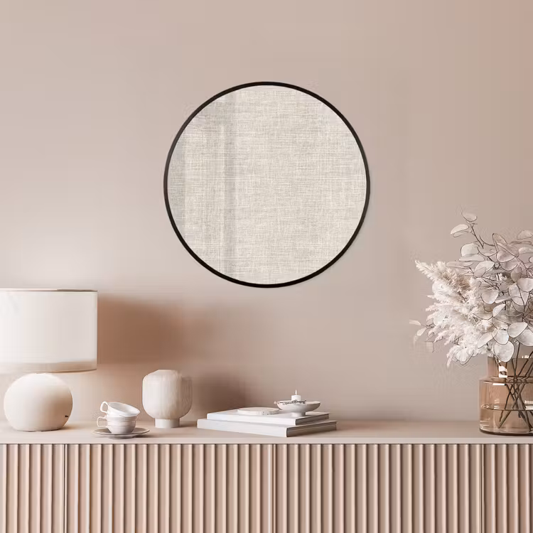 Linnen - Textuur - Beige Fotolijst rond zonder passe partout klein 856 -sfeer3