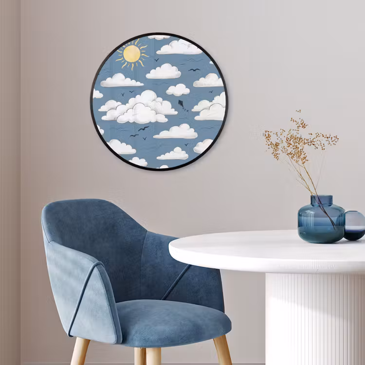 Lucht - Zon - Wolken - Natuur - Blauw Fotolijst rond zonder passe partout klein -sfeer2