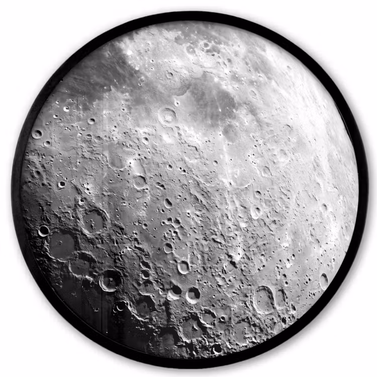 Ronde fotolijst - Maan - Kraters - Ruimte - Maan - Kraters - Ruimte Fotolijst rond zonder passe partout klein