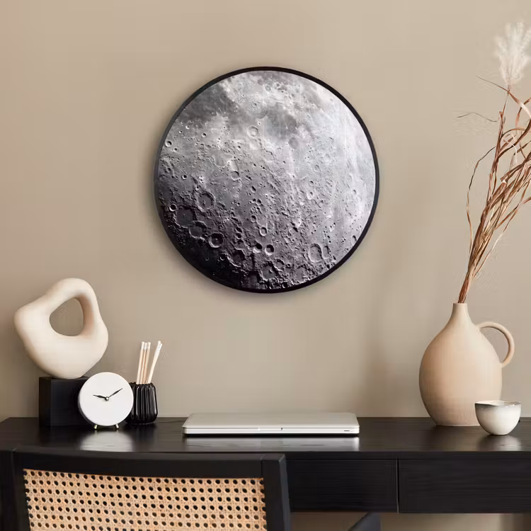Ronde fotolijst - Maan - Kraters - Ruimte - Maan - Kraters - Ruimte Fotolijst rond zonder passe partout klein