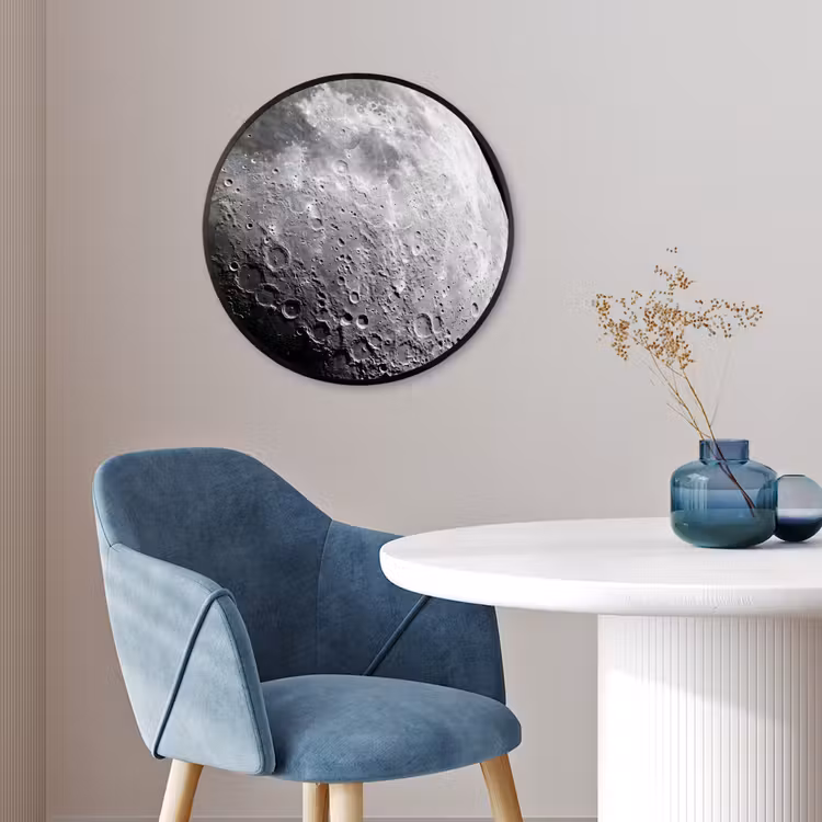 Ronde fotolijst - Maan - Kraters - Ruimte - Maan - Kraters - Ruimte Fotolijst rond zonder passe partout klein