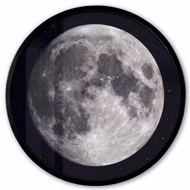 Ronde fotolijst - Maan - Sterren - Ruimte - Maan - Sterren - Ruimte Fotolijst rond zonder passe partout klein