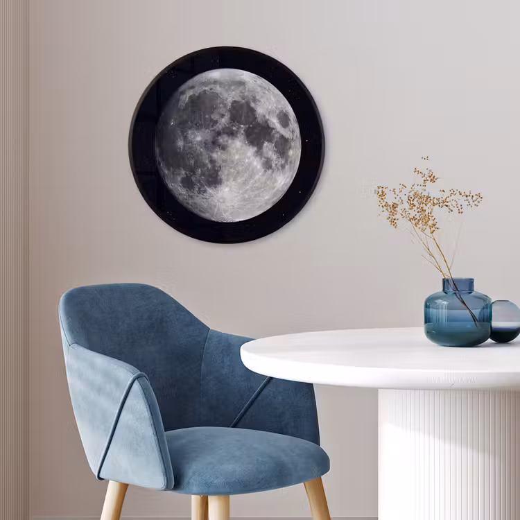 Ronde fotolijst - Maan - Sterren - Ruimte - Maan - Sterren - Ruimte Fotolijst rond zonder passe partout klein